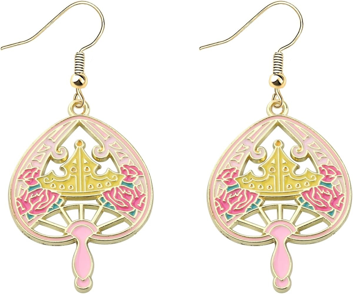 WSNANG Sleeping Princess Aurora Gift Princess Aurora Crown Pendant Earrings for Women Fairy Tale ... | Amazon (US)
