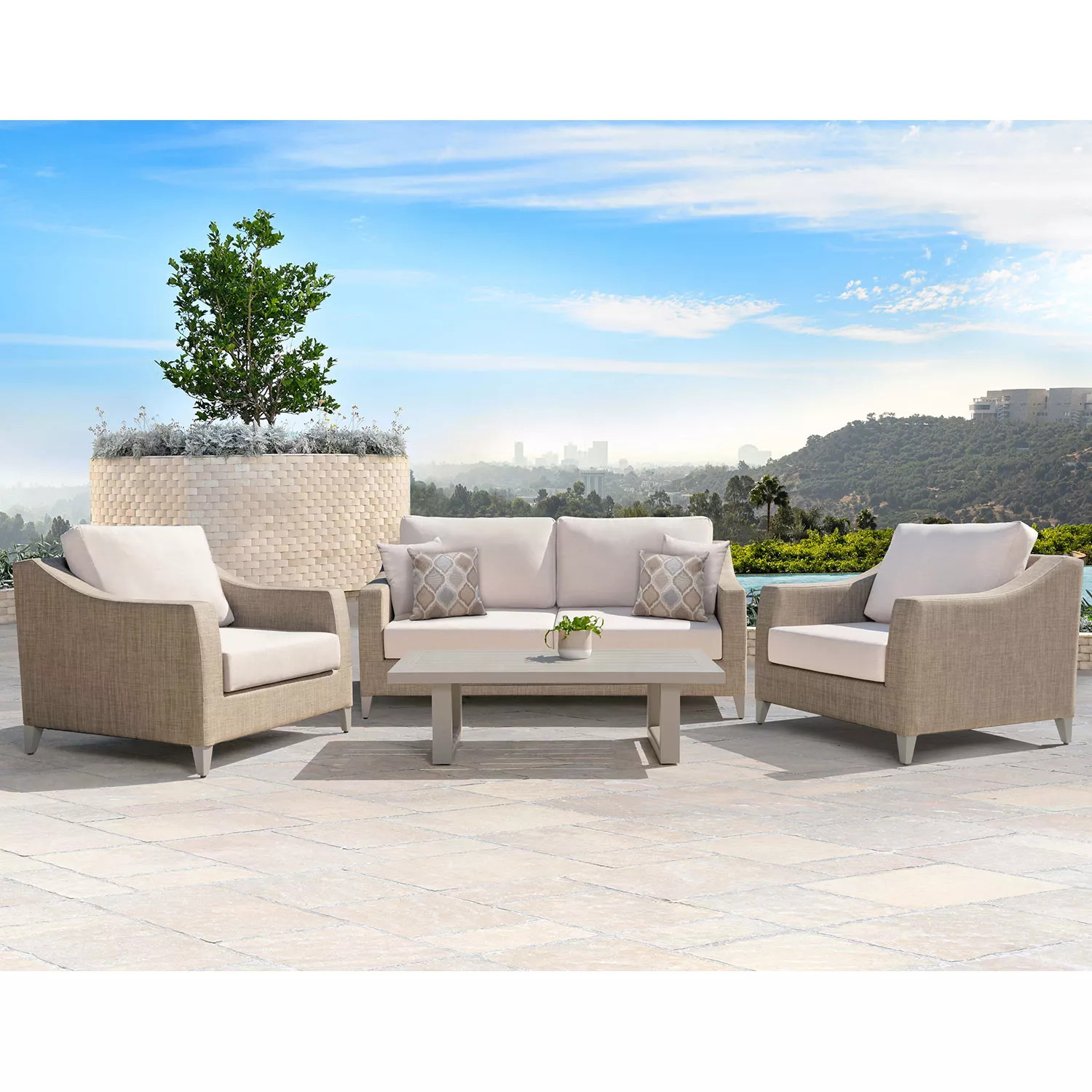 Abbyson Belleview 4-Piece Sling Seating Set with Sunbrella Fabric | Sam's Club