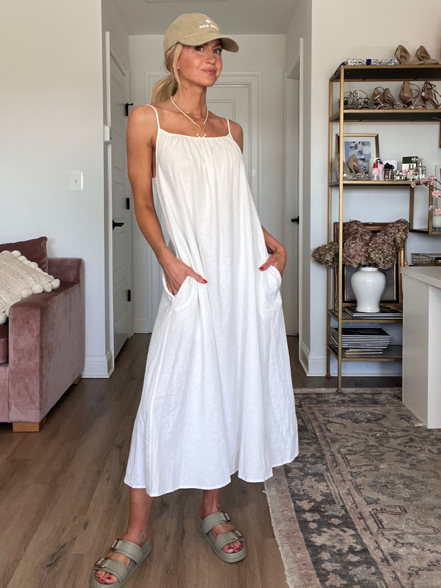 light pink maxi dress long sleeve Breathe Me Long Sleeve Maxi Dress main image 1