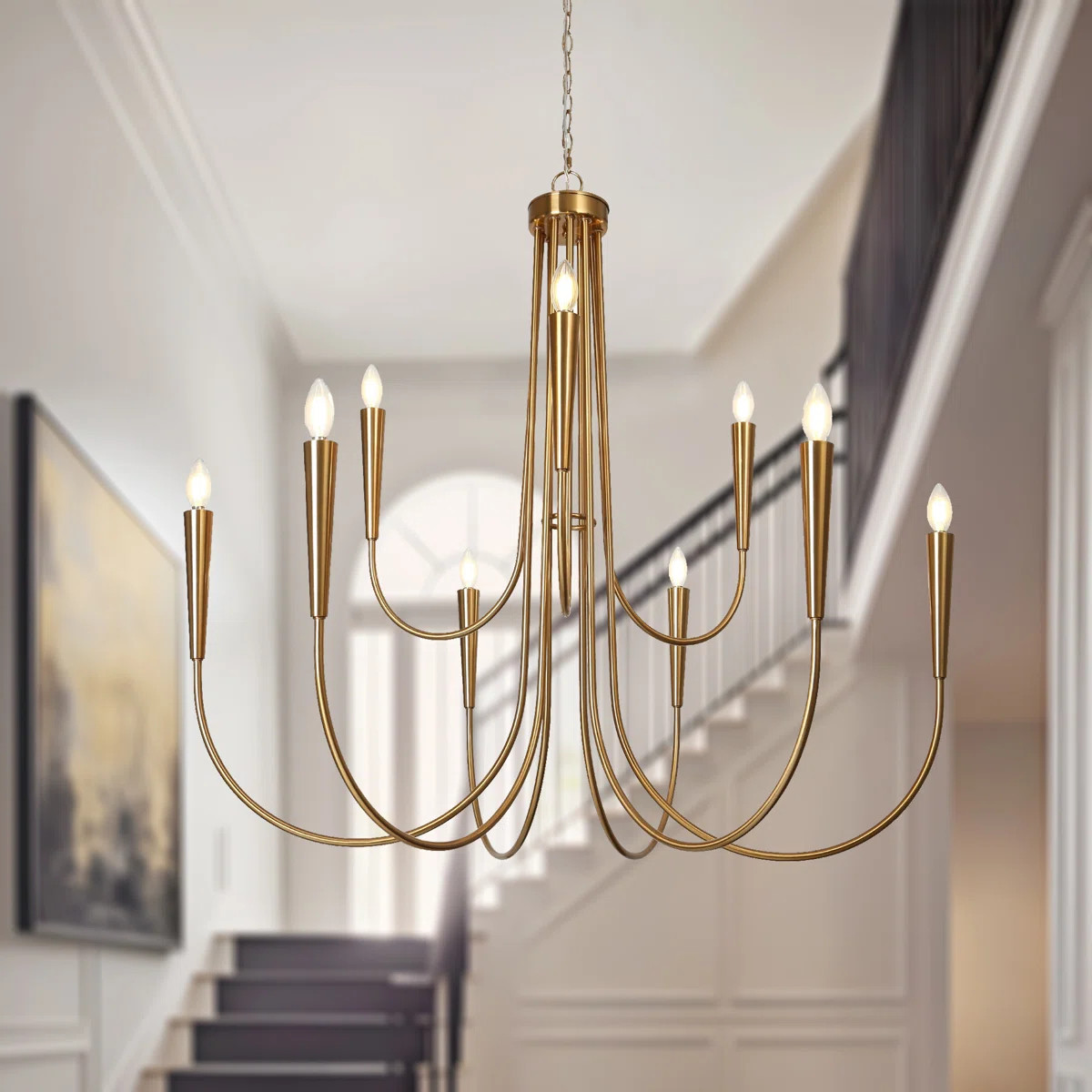 Otho 41.3" W 9-Light Wagon Wheel and Candle Style Chandelier | Wayfair North America