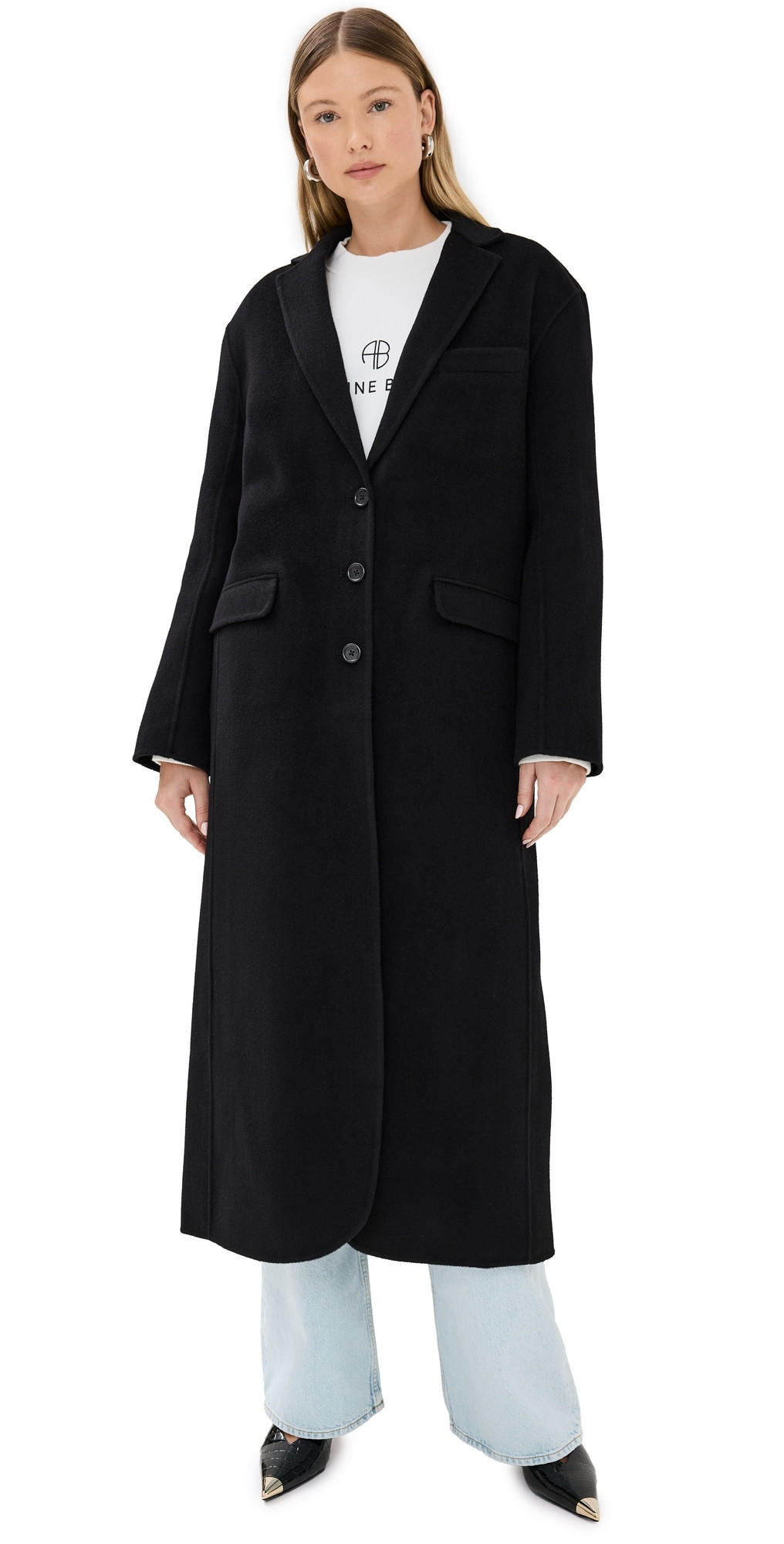 ANINE BING Quinn Coat Black L | Shopbop