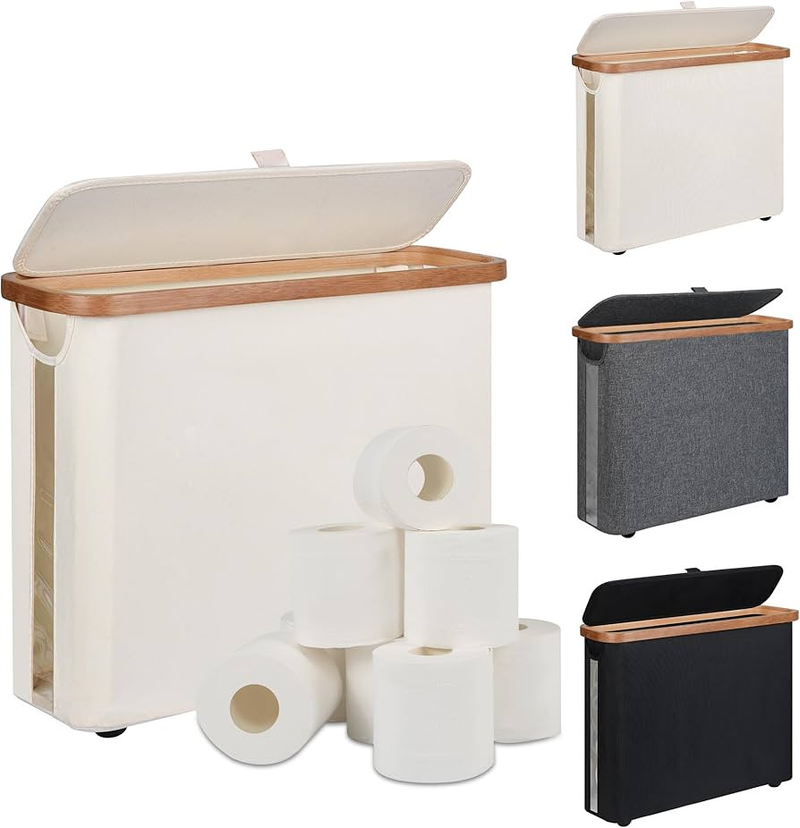 Toilet Paper Storage Basket with Lid - The Ultimate Bathroom Organizer, Free Standing Toilet Pape... | Amazon (US)