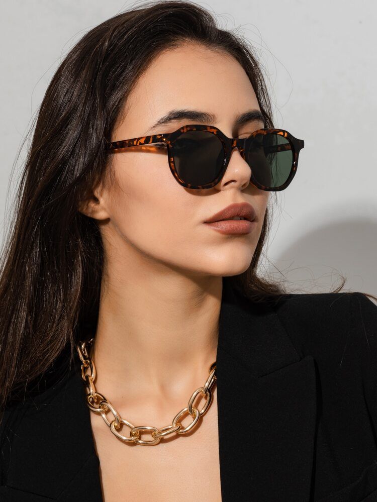 Tortoiseshell Frame Fashion Glasses | SHEIN