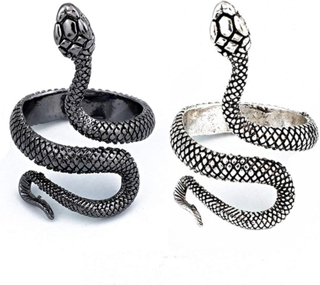 Snake Ring for women Medusa Headpiece Gothic Rings Medusa Costume Rings Reptile Serpent Ring Gift fo | Amazon (US)