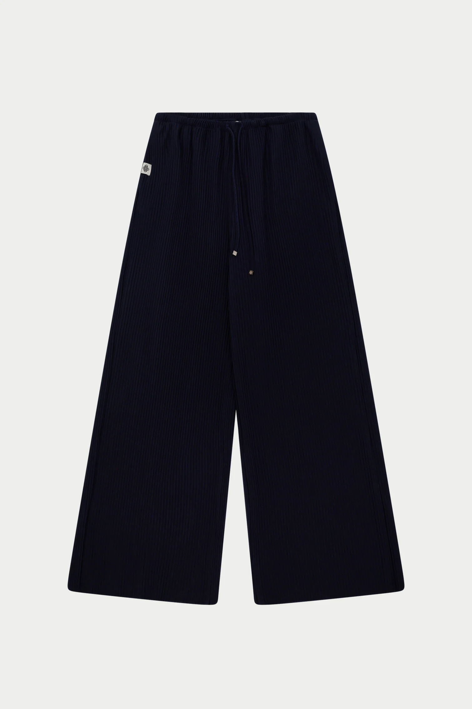 PLISSE TROUSERS - NAVY | The Couture Club