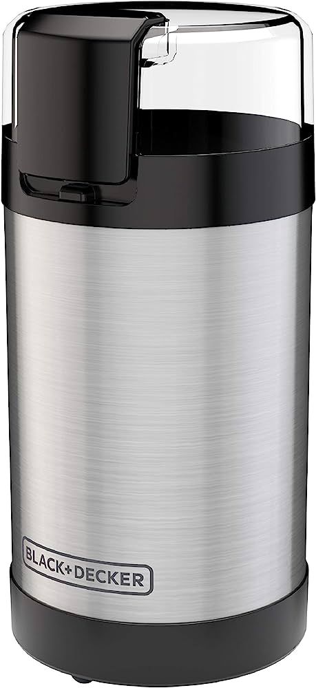 BLACK+DECKER One Touch Coffee Grinder, CBG110S,2/3 Cup Coffee Bean Capacity, Push-Button Control,... | Amazon (US)