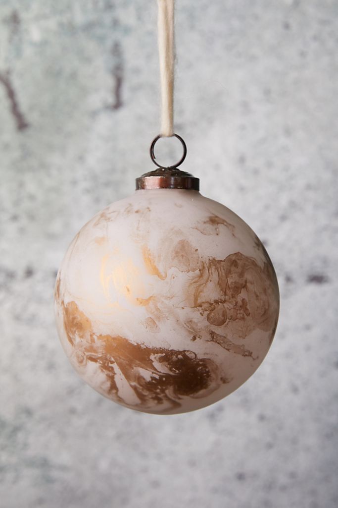 Marbled Gold Glass Globe Ornament | Anthropologie (US)