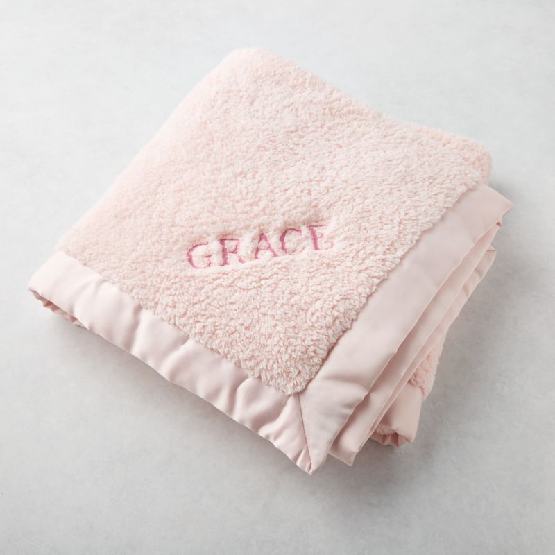 Pink Baby Blanket with Satin Trim + Reviews | Crate & Kids | Crate & Barrel