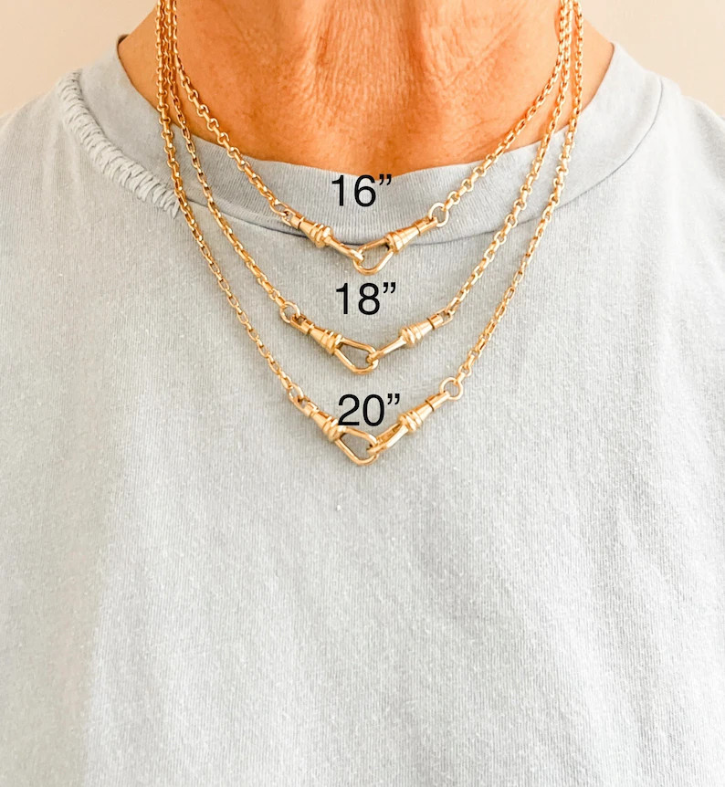 Gold Mixed Rolo Chain With Swivel Clasps | Dog Clip | the Charlotte Necklace in Gold Fill - Etsy | Etsy (US)