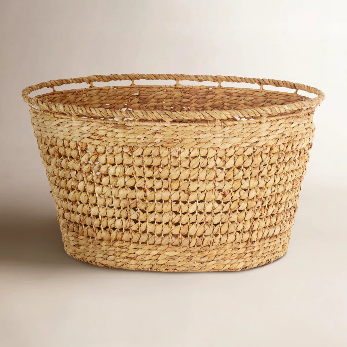 Brown Seagrass Handmade Woven Oval Decorative and Functional Storage Basket with Elevated Rim and... | Wayfair North America