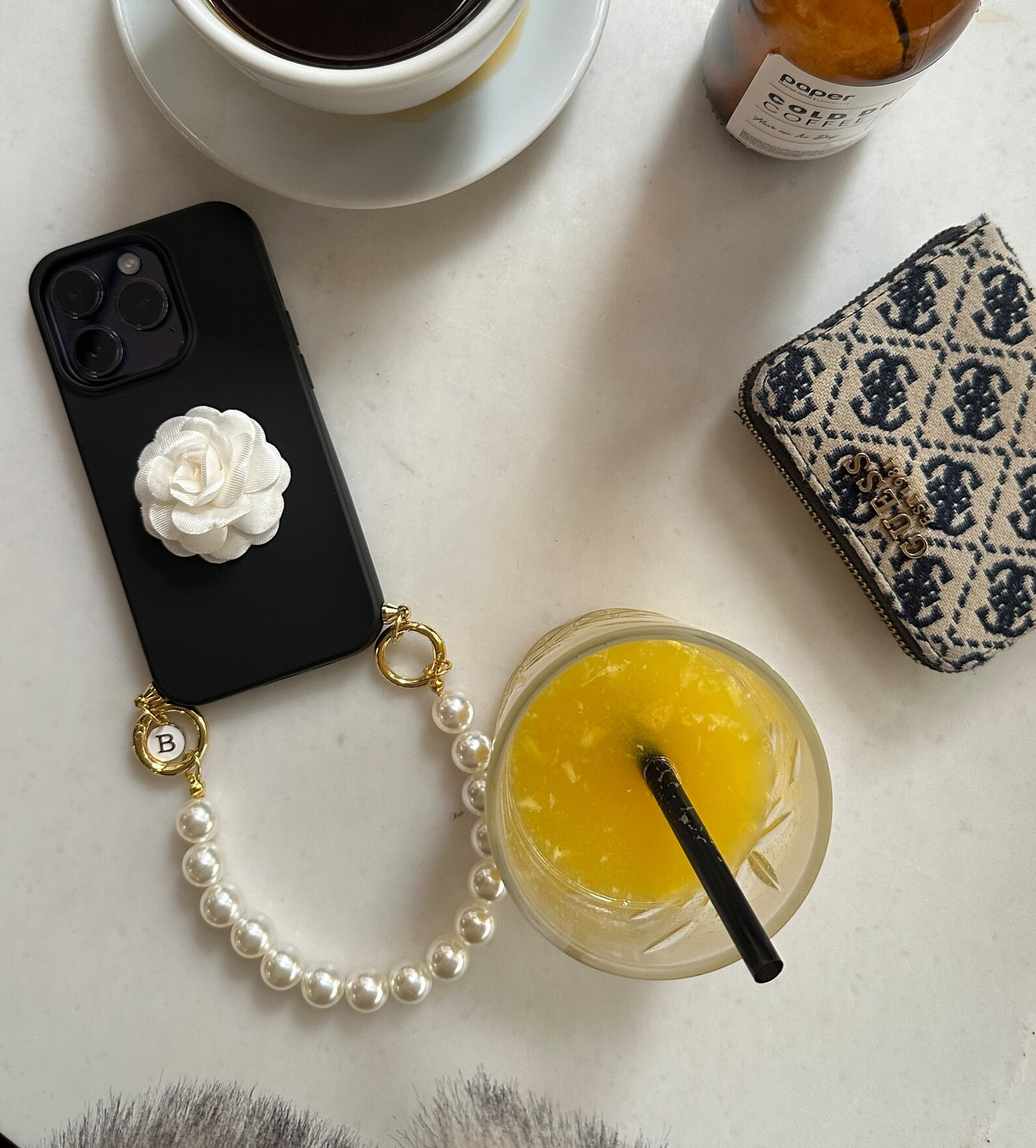 Pearl and White Rose/ Valentine's Day Gift /Black Phone Case/White Rose/ Mobile Phone Accessories... | Etsy (US)