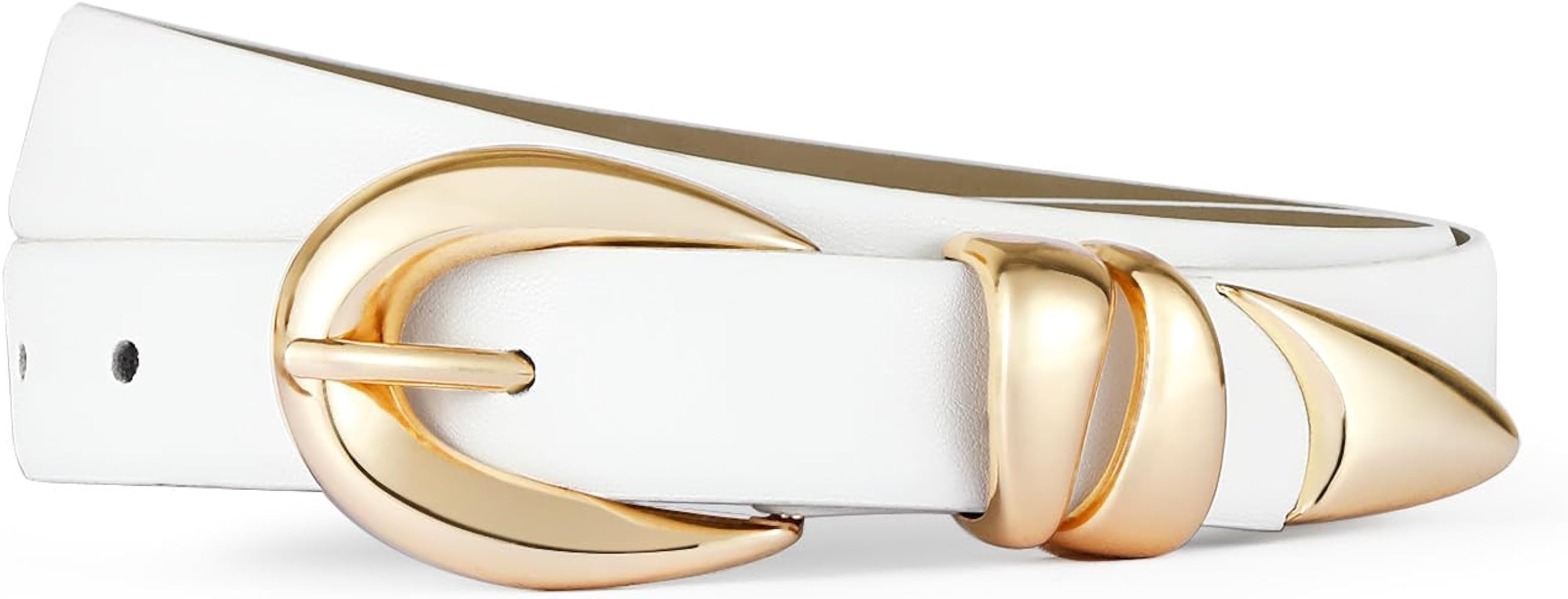 Fashion Waist Belt with Gold Buckle Women's Belts for Jeans Stylish Leather Belts for Women | Amazon (US)