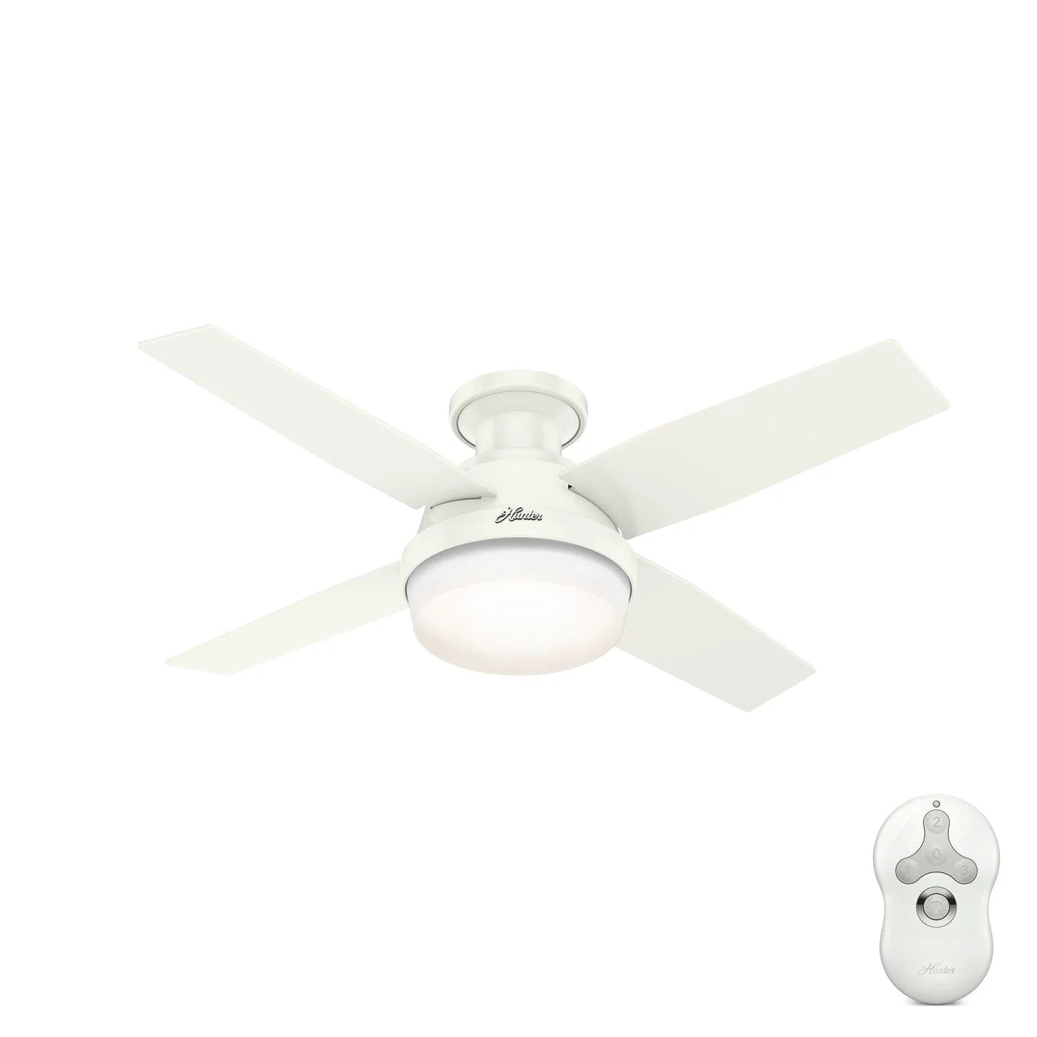 Dempsey Low Profile Outdoor with LED Light 44 inch Ceiling Fan | Hunter Fan Company