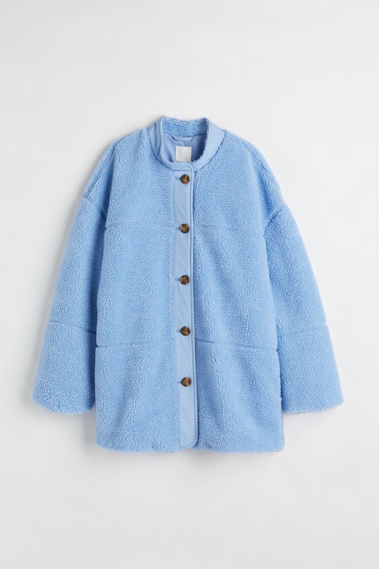 Faux Shearling Jacket - Light blue - Ladies | H&M US | H&M (US + CA)