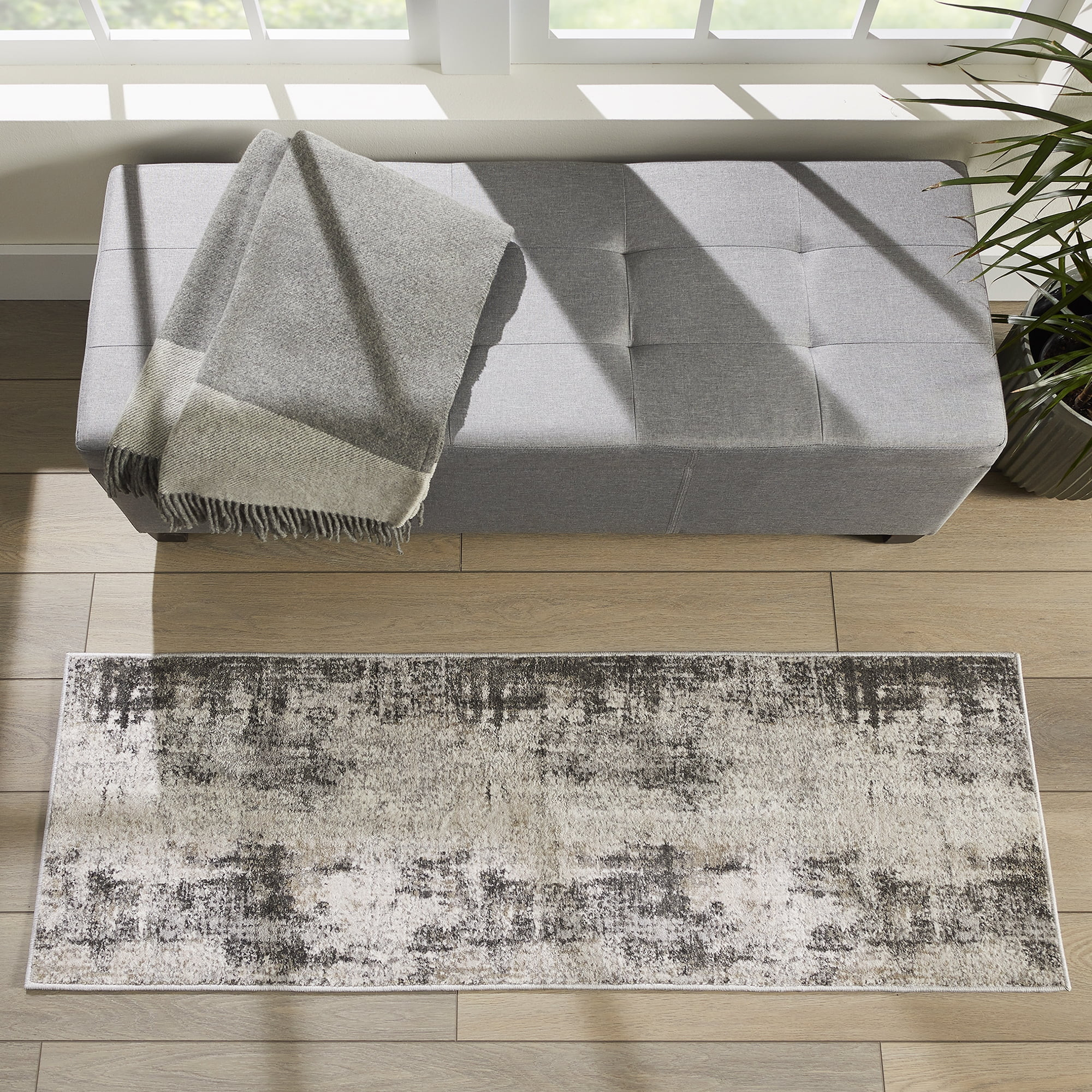 Better Homes & Gardens Living Room Tufted Abstract Runner Rug, Gray, 20" x 60" - Walmart.com | Walmart (US)