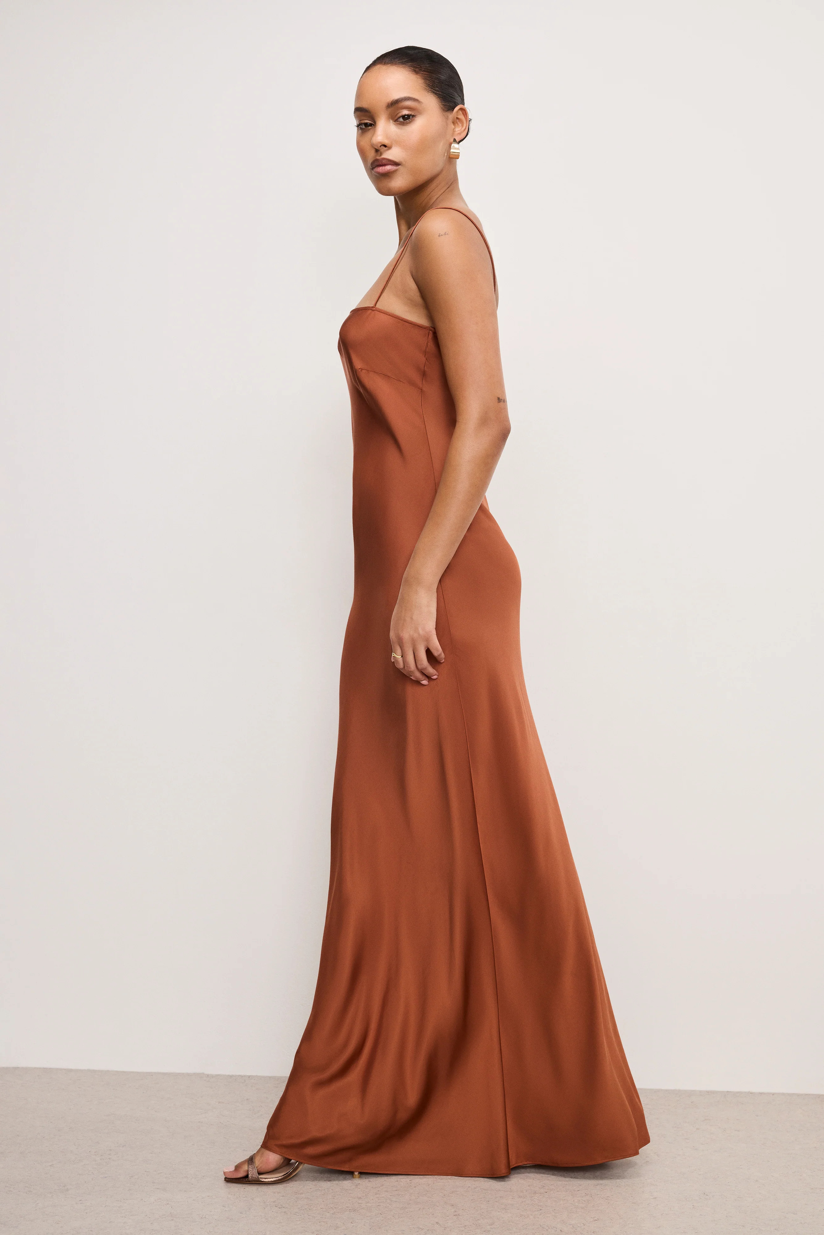 SATIN SLIP MAXI DRESS | COPPER004 - GOOD AMERICAN | Good American