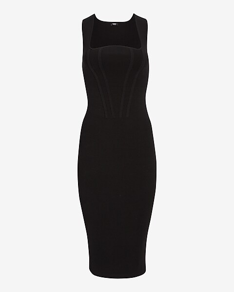 Body Contour Corset Midi Sweater Dress | Express