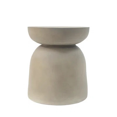 Outdoor Round Top MGO Drum Side/End Table , Living Room Accent Table,Light Grey | Wayfair North America