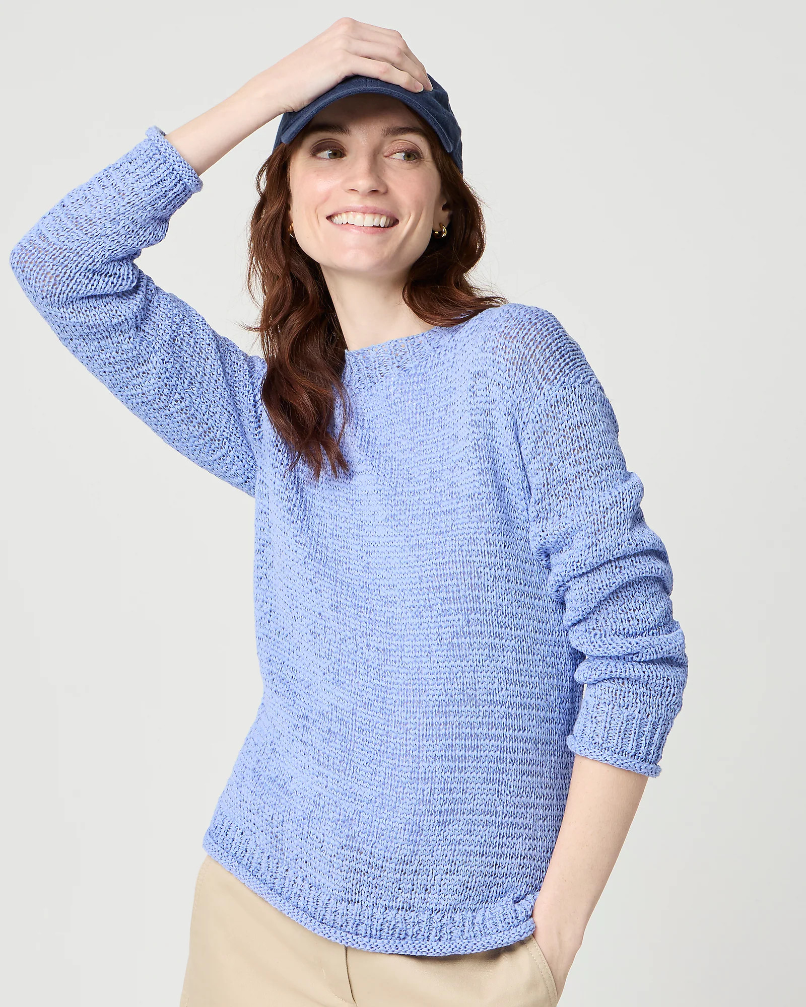 Tape-yarn crewneck sweater | J.Crew Factory