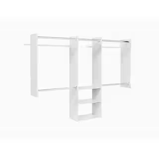 Deluxe 60 in. W - 96 in. W White Wood Closet System | The Home Depot