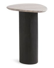 Wooden Marble Top Accent Table | Marshalls