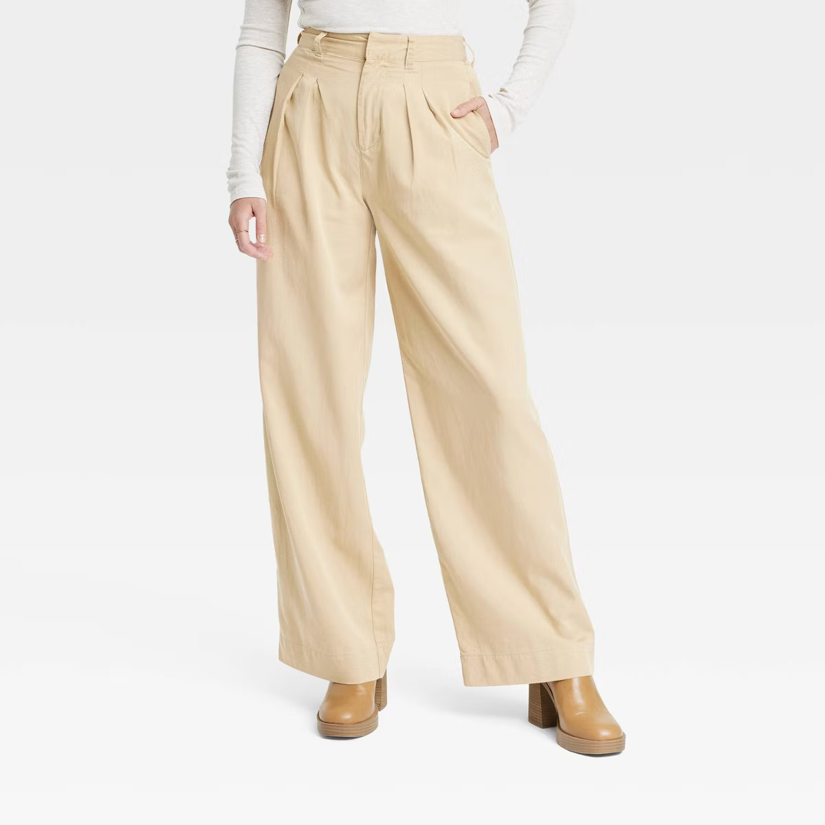 Women's High-Rise Loose Fit Pleated Chino Pants - Universal Thread™ | Target