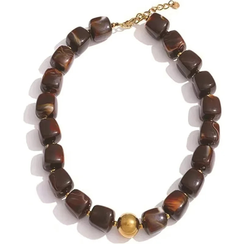Puffy Gold Heart Necklaces For Women Chunky Beaded Necklace in Several Colorways Short Heart Chok... | Walmart (US)