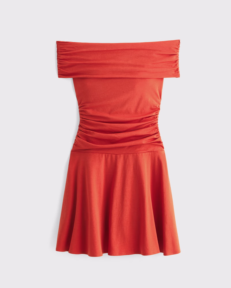 Off-The-Shoulder Knit Skort | Abercrombie & Fitch (US)