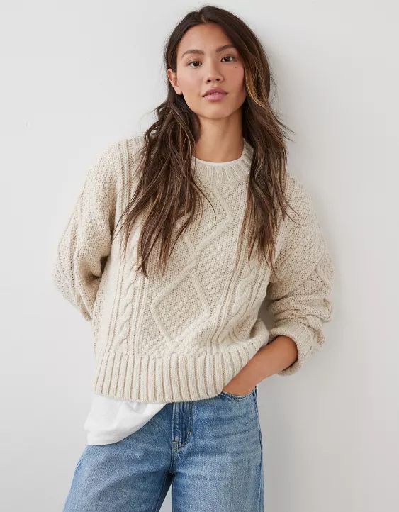AE Cable-Knit Sweater | American Eagle Outfitters (US & CA)