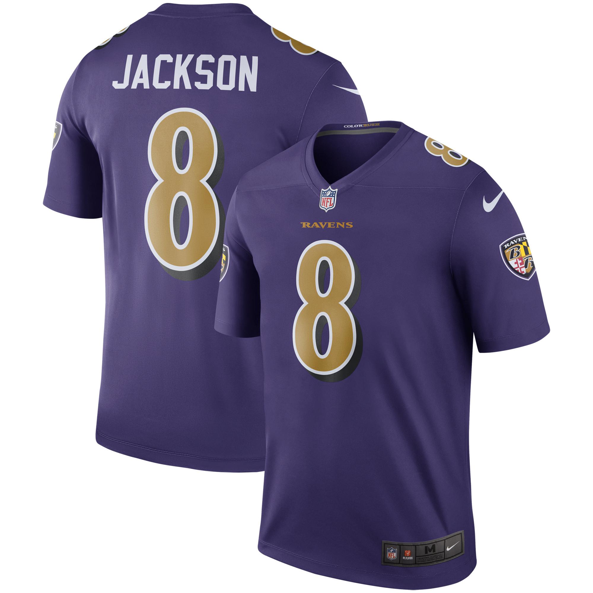 Men's Nike Lamar Jackson Purple Baltimore Ravens Legend Player Performance Top | Fanatics