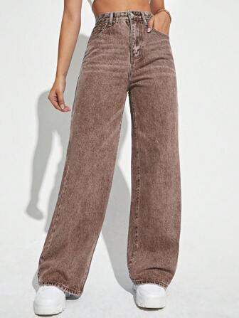 High Waist Straight Leg Jeans | SHEIN