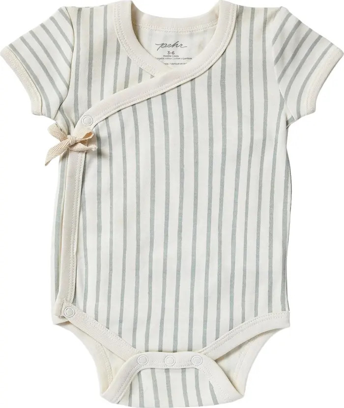 Stripes Away Organic Cotton Wrap Bodysuit | Nordstrom