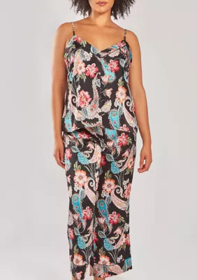 iCollection Women's Womans Plus Size Silky Soft Printed Pant Pajama Set, 1X | Belk