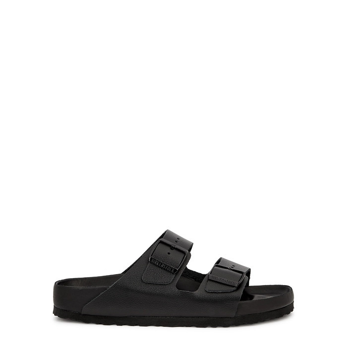 Birkenstock Arizona Black Leather Sliders | Harvey Nichols (Global)