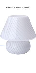 Mushroom Lamp,Glass Table Bedside Lamps Translucent Murano Vintage Style Striped Small Night Mush... | Amazon (US)