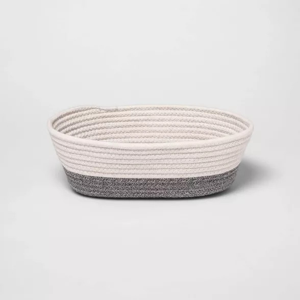 Large Oval Coiled Rope Bin with Color Band - Cloud Island™ | Target