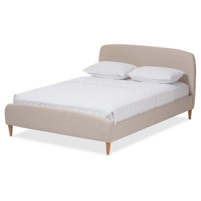 Mia Mid - Century Fabric Upholstered Platform Bed - Baxton Studio | Target