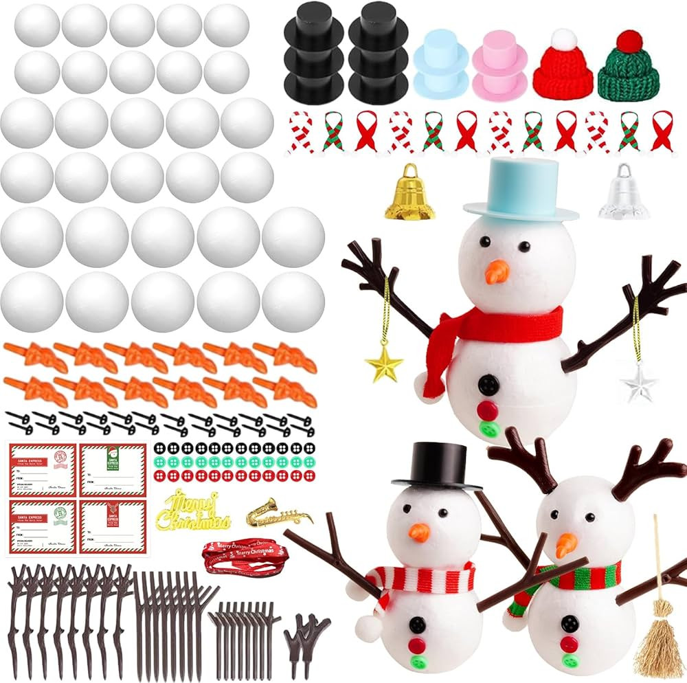 MZfowsen 12Pack Christmas Snowman DIY Crafts Kits for Kids, Christmas Stocking Stuffers Gifts for... | Amazon (US)
