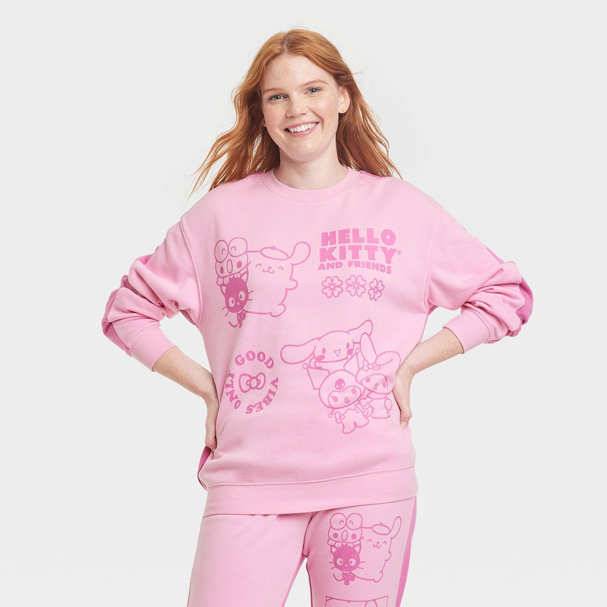 Women's Sanrio Hello Kitty And Friends Two-Tone Graphic Sweatshirt - Pink | Target