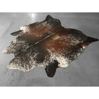 Tricolor Cowhide Rug - Natural Real Leather Modern Farmhouse Decor Large Soft Area Genuine Hair-On-Hide Size 7.8 X 8.3' | Etsy (US)