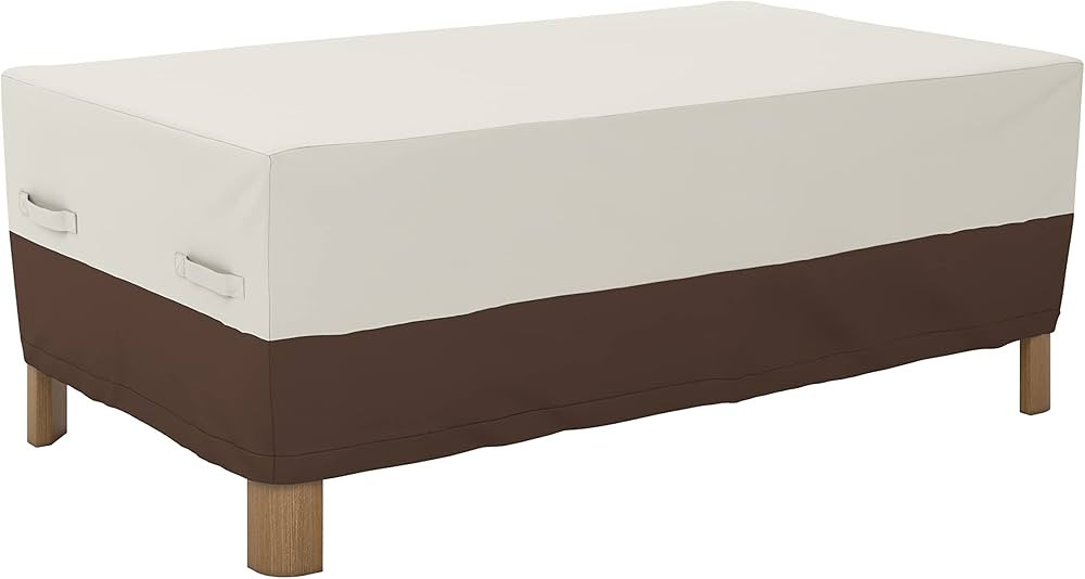 Amazon Basics Outdoor Patio Coffee Table Cover, Beige/Tan, 48"x28" | Amazon (US)