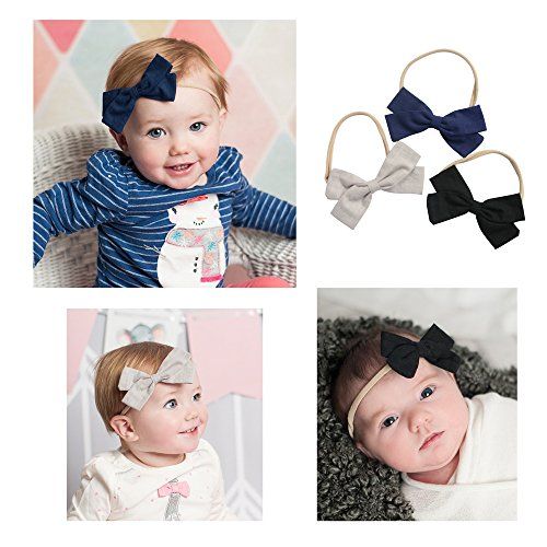 Cute Baby Hair Bows | Baby Girl Headbands Set with Soft Nylon for Baby Girls Head | Amazon (US)