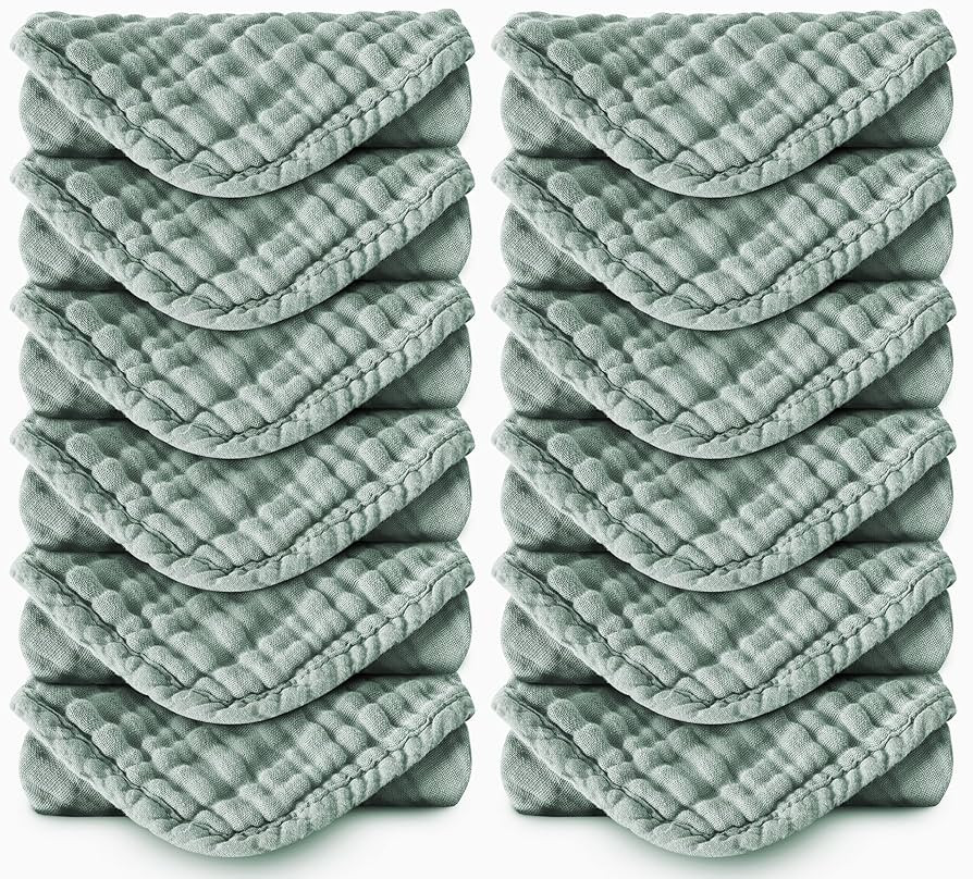 Muslin Burp Cloths 100% Cotton Large 20''x10'' Extra Soft and Absorbent Baby Wash Cloths Spit Up ... | Amazon (US)