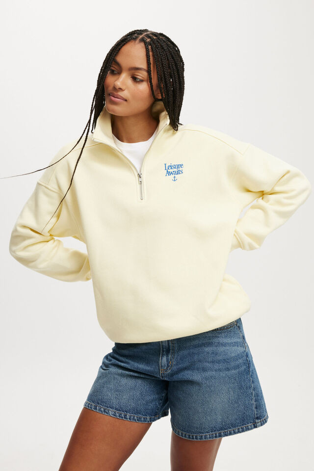 Classic Fleece Oversized Half Zip Sweatshirt | Cotton On (US)