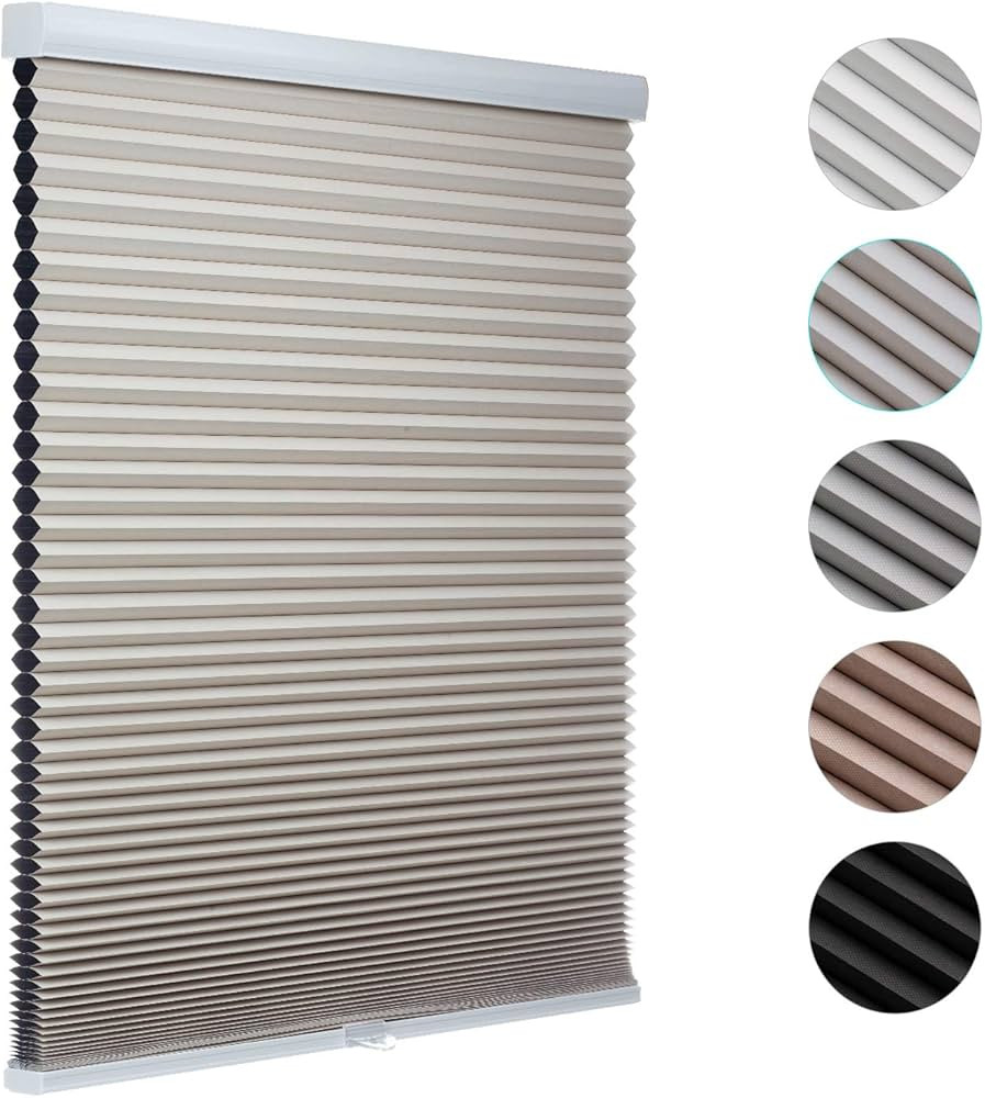 MYshade Cordless Cellular Windows Shades Blackout Polyester Blinds for Windows Easy to Install 33... | Amazon (US)