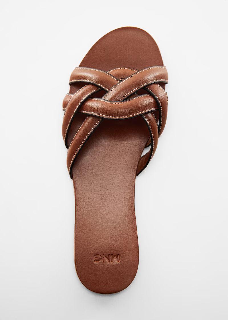 Leather straps sandals -  Women | Mango USA | MANGO (US)