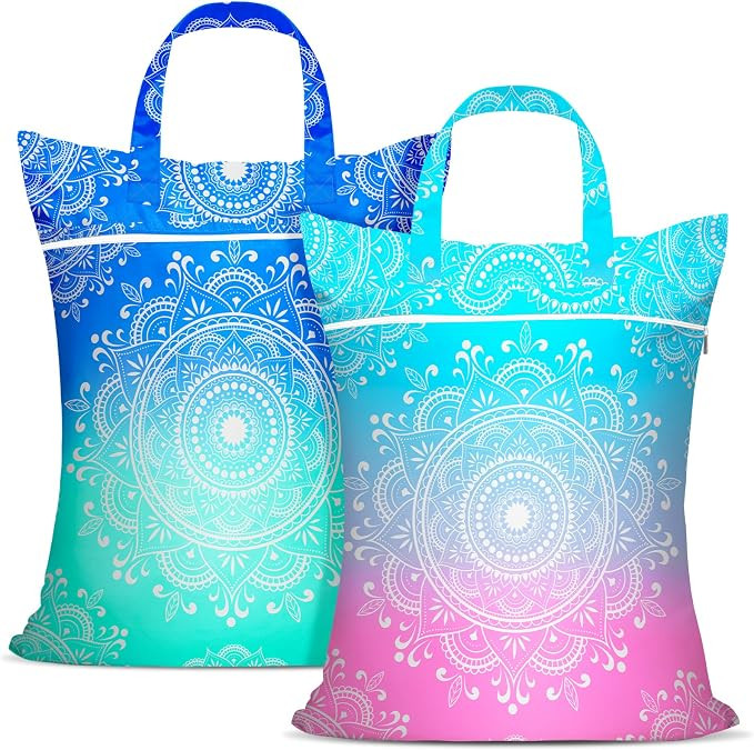 2 Pcs Large Travel Laundry Bags - Waterproof with Handle, Washable Dirty Clothes Bags for Travel,... | Amazon (US)