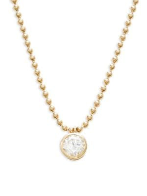14K Yellow Gold, 0.98 TCW Lab-Grown Diamond Pendant Necklace | Saks Fifth Avenue OFF 5TH