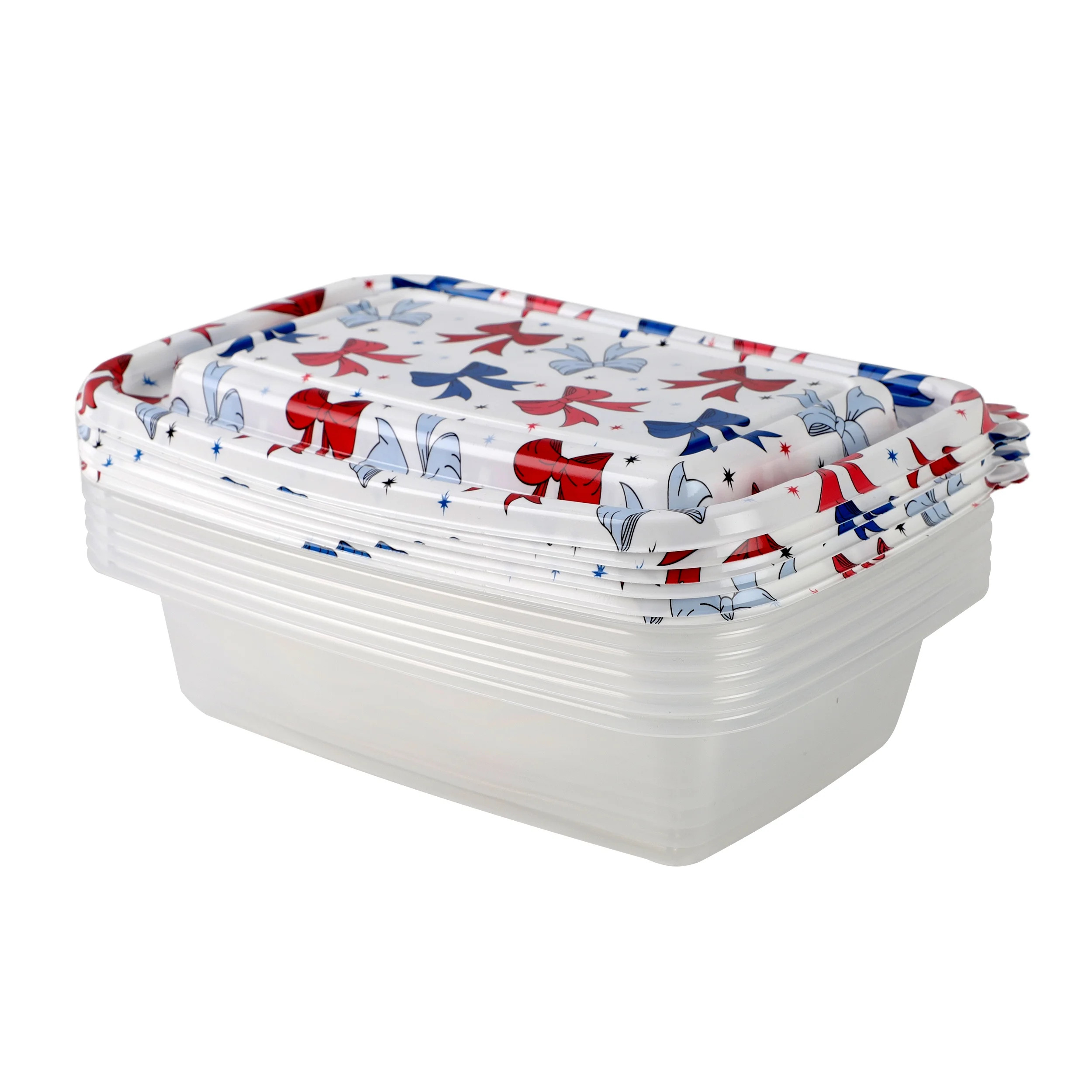 Cook With Color 12 Piece Stackable Plastic Food Storage Container Set, 1000 ml Rectangular Contai... | Walmart (US)