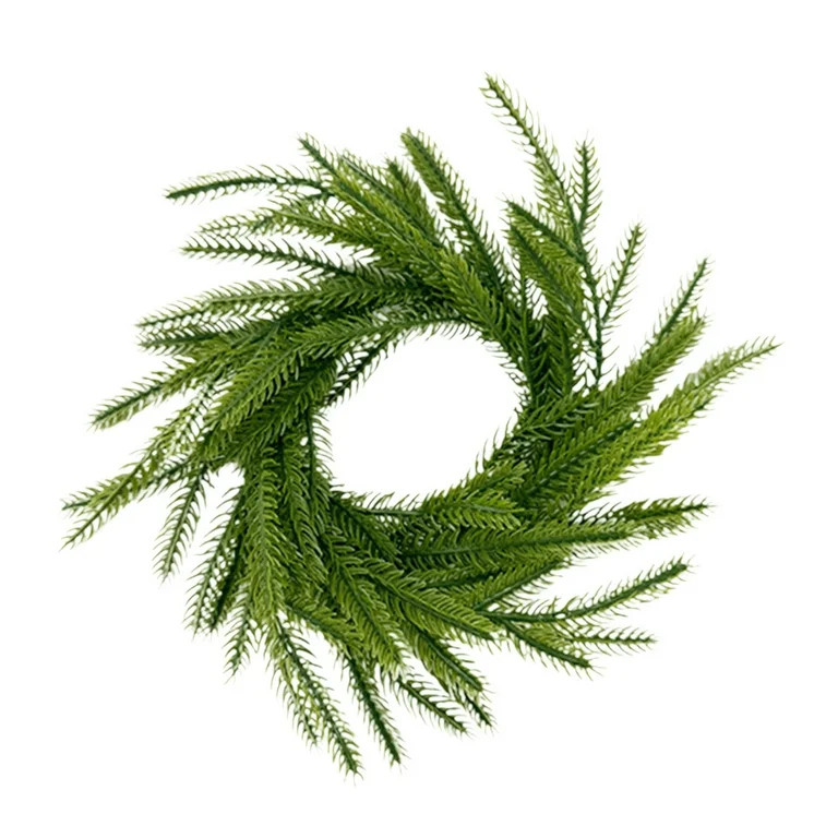 Norfolk Pine Wreath Candle Rings, Realistic Christmas Wreath Table Centerpieces Candle Wreaths fo... | Walmart (US)